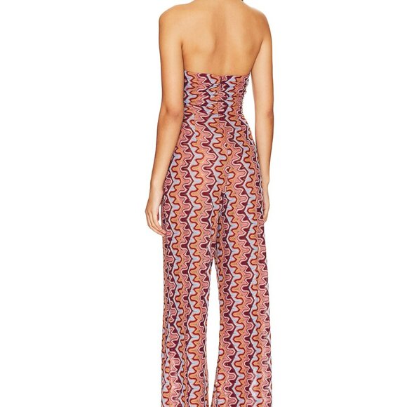 House of Harlow 1960 Rust Wide Leg Jumpsuit - Picture 3 of 4